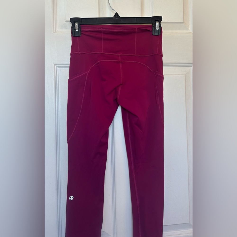 Lululemon Pomegranate Fast and Free High Rise Leggings